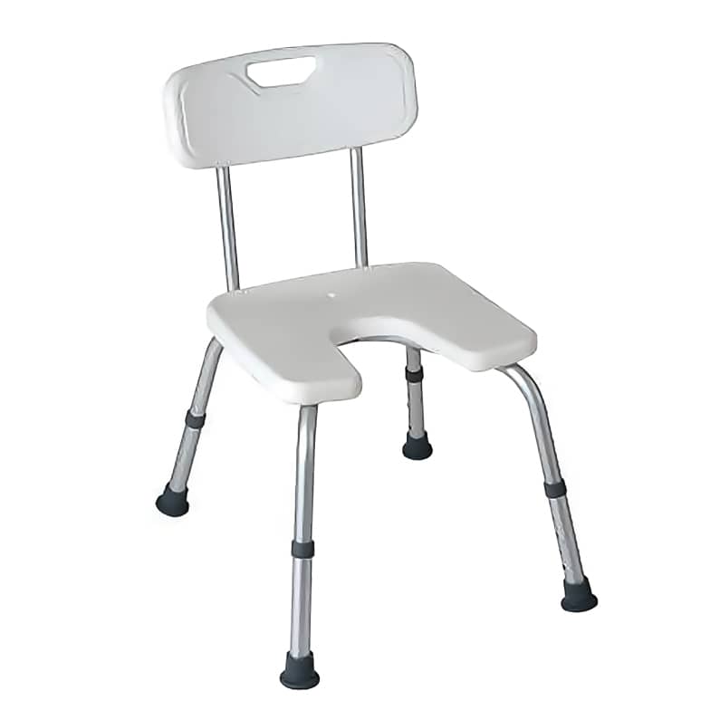 SILLA DE DUCHA CON RESPALDO Y AGUJERO