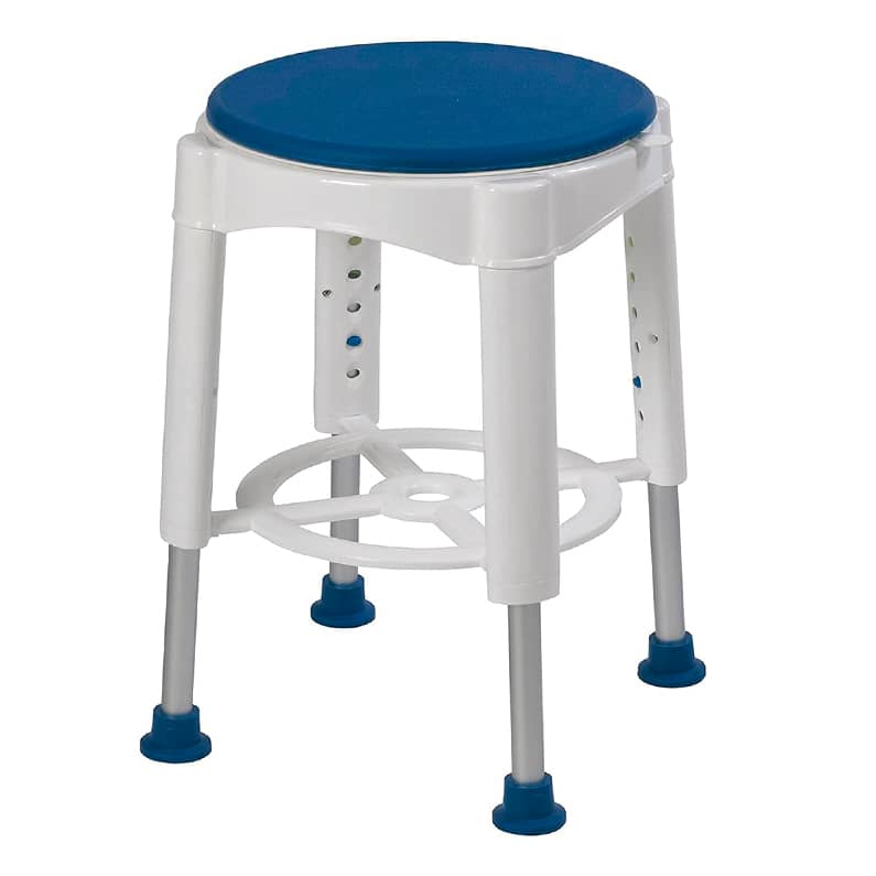 Banqueta de Aluminio con Asiento Giratorio