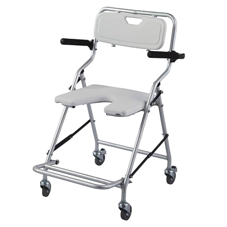 Silla de Baño Plegable de Aluminio con Ruedas