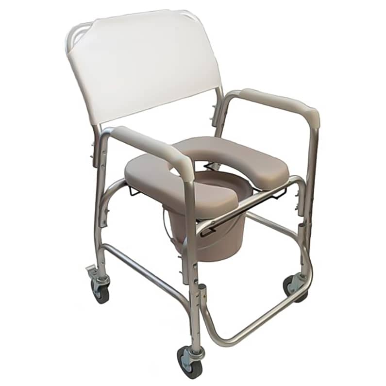 Silla de Inodoro de Aluminio con Ruedas